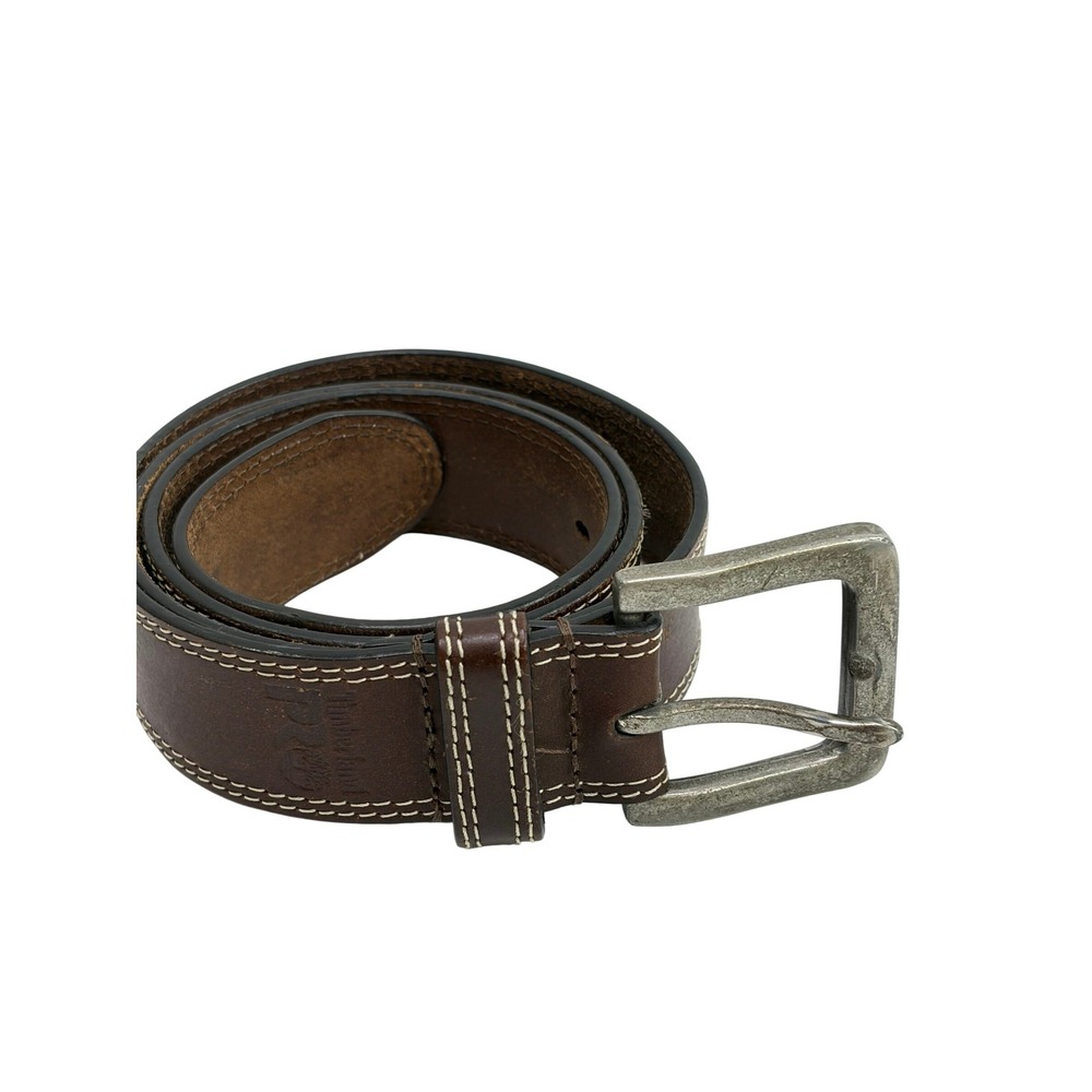 Timberland PRO Mens Brown Leather Work Belt Distressed Buckle Double Stitch 45 "